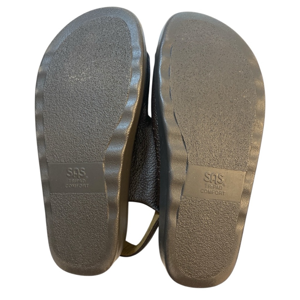 SAS Bravo Men's Comfort Sandals Size 13 Wide Brown Leather Triple Strap Orthotic - Picture 7 of 7